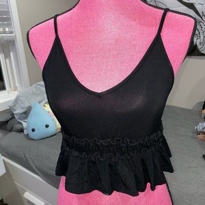Black frill crop top bralette style